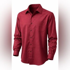 Joseph & Feiss Men’s 17.5 Tall Burgundy Non Iron Dress Shirt